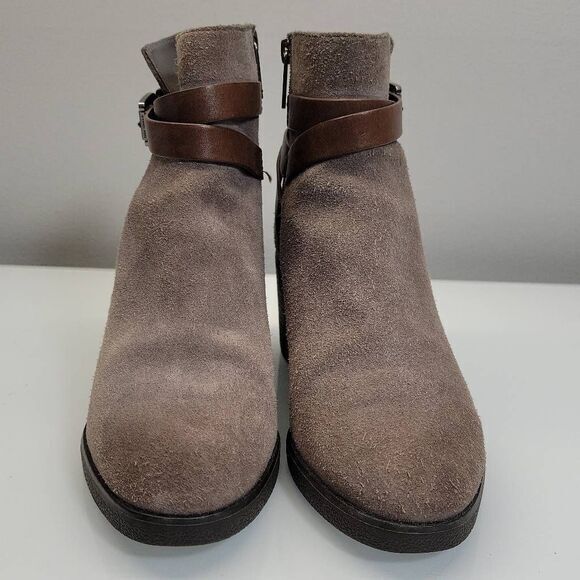 Michael Michael Kors Boots Size 6.5 Grey Brown Suede Leather Boho Artsy Hippie - Picture 3 of 11